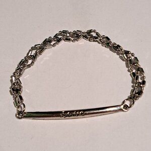 love metal braided bracelet silver color